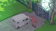 Delivery lady checks out with cyclops custodian before leaving Luna Nova 2 LWA 04