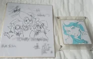 Sketch of Jackie, Akko, and Michiru in Luna Nova school uniform by Yoh Yoshinari