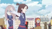 Akko informs Lotte the building where Annabel Crème about to make her public debut LWA 04