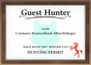 Her guest permit to join the Wild Hunt