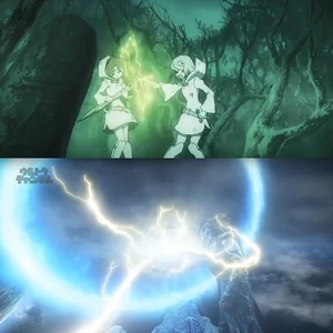 Comparison between how Shiny Rod rejects Croix and Halo of Light prevented Juggler from reaching Orb Calibur within.