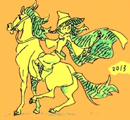 Happy New Year scribble of Little Witch Academia made by Takafumi Hori (堀剛史) @porigoshi made in the 1st of January 2013