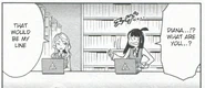 Diana and Akko using laptop in Luna Nova Library