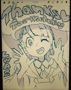 Little Witch Academia key-animator Masaru Sakamoto’s (坂本 勝) @tuki 3002 thanks for watching “The Enchanted Parade” sketch of Akko