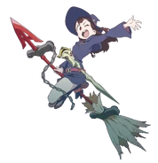 Akko's character portrait in Little Witch Academia: Chamber of Time after leveling up