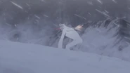 Unnamed Finnish Yeti being knocked face-first into snow by Akko and Shooting Star