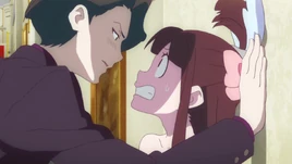 Akko gets kabedon-ed by Andrew LWA 10