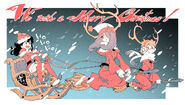 Little Witch Academia Christmas illustration newsletter version made by Yoh Yoshinari in 25/12/2013