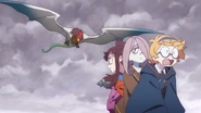 Akko frustrated by the cockatrice's persistence while Lotte worries about them not fast enough to escape 2 LWA 01.jpg (100 KB)