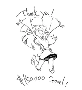 Sketch of Atsuko Kagari made by Yoh Yoshinari in July 10, 2013 on update #2 of the Kickstarter for Little Witch Academia 2 as a Thank you for reaching their goal under 6 hours