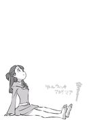 Akko sitting and looking up illustrated by Kengo Saito @kengo1212 6-22-2017 posted on Twitter