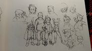 Early design of Thomas and gang Concept Artwork LWA Enchanted Parade Artbook