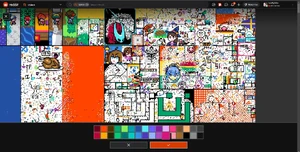 Akko's pixel image among featured pics in r-place 2023 canvas event before being deleted