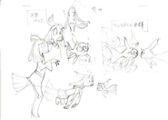 Early concept of Akko's merman form