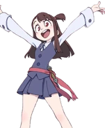 Akko's character portrait in Little Witch Academia: Chamber of Time in the Stats menu