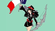 Akko with Shiny Arc and France's national flag by Yoshinari for Convention Jonetsu 666