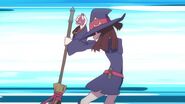 Akko about to use Frog Leg Juice potion LWA