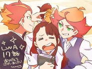 Human Akko and mouse Akko being picked on by both versions of Amanda by Rie Ishige for episode 17