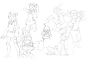 Different sketches of Akko by Hiroaki Otsuji