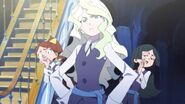 Disgruntled Diana with Hannah and Barbara telling Akko to go to magic kindergarten instead of Luna Nova LWA OVA