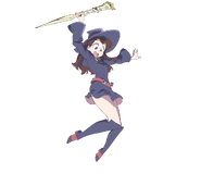 Akko's artwork on the cover art of Little Witch Academia: Chamber of Time