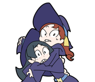 LINE Sticker depicting Hannah and Barbara cowering