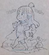 Akko and unnamed three-legged small creature by Hisao Dendo