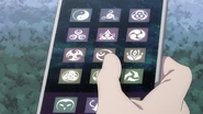 Croix holding her tablet as she about to access Heleiphaea Gryffa