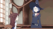 Ursula teaching Akko object repairing magic.