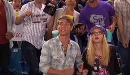 Maddie & Josh watch ball come to stands