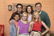 Liv and Maddie Family Outside