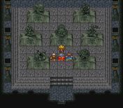 Statues depicting past and future incarnations.