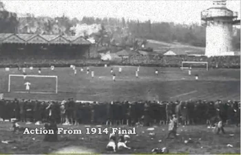 Action shot of the 1914 FA Cup Final