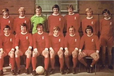Print 10x8 of Liverpool football team pose at Anfield for a Pre- Wembley photo call