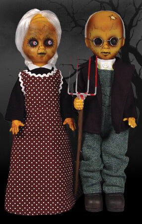 doll with pink hair and button eyes