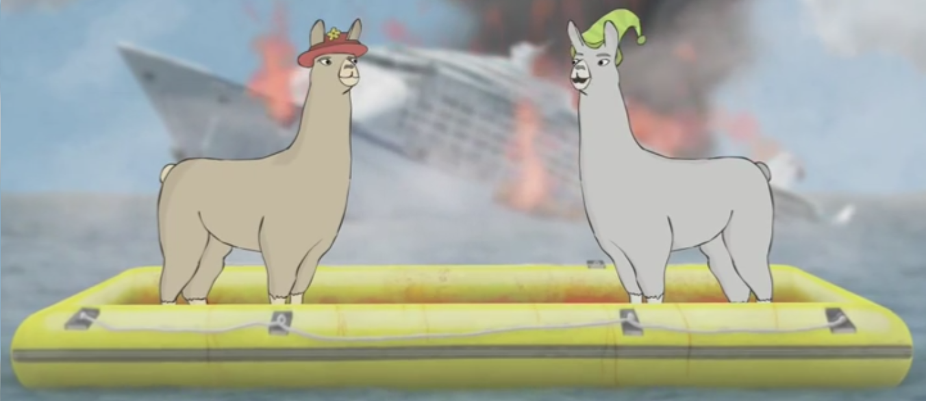 llamas with hats boat nectar