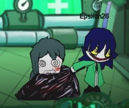 気絶させた職員を運ぶ