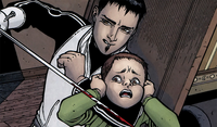 Bode, taken hostage by Zack.