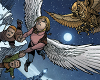 Kinsey defends her brothers using the Angel Key.