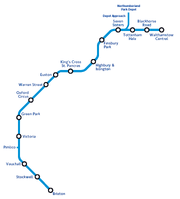 A map of the Victoria Line