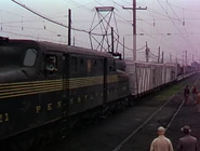 A GG1 is hauling the Circus Train in "The Greatest Show on Earth"