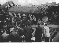Rescue workers amongst the wreckage