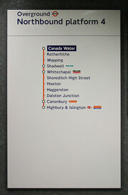 London Overground Canada water