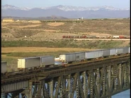 Jumps out to Needles. Working the way back. Seligman sub crosses the Colorado River to Needles.