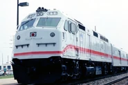 Amtrak F69PHAC 451 in ICE Paint
