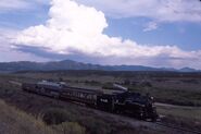 No. 18 is returning across the San Luis Valley at Blanca, Colo.