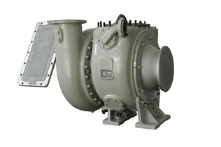 A diesel locomotive turbocharger.