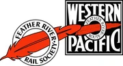 Logos of the  and the Feather River Rail Society, operators of the Western Pacific Railroad Museum.