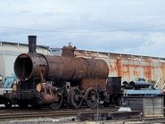 No. 7312 outside of the shops in February 2022.