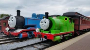 #15 as "Thomas" with Strasburg's Dummy Replica of Percy the Small Engine